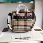 BURBERRY Calfskin Vintage Check Triple Stud Mini Belt Bag