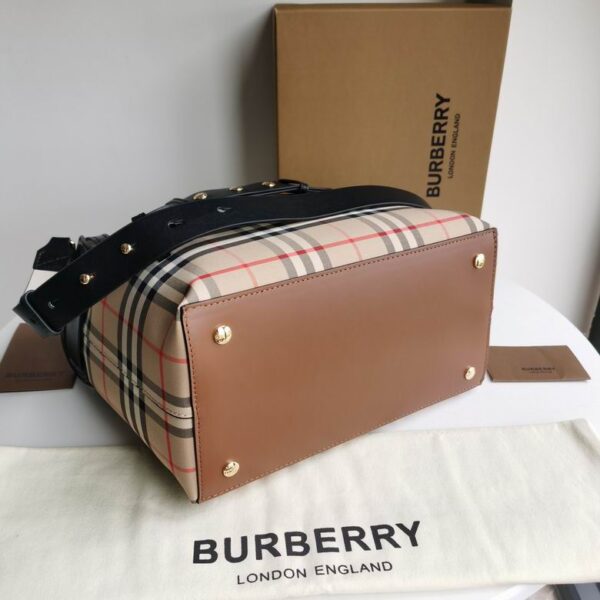 BURBERRY Calfskin Vintage Check Triple Stud Mini Belt Bag