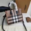 Burberry Women's Black Check Motiv Mini Tote Bag