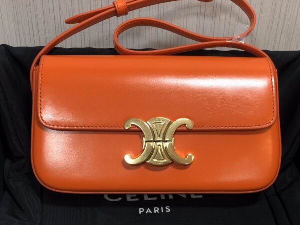 CELINE Triomphe Shoulder bag in orange