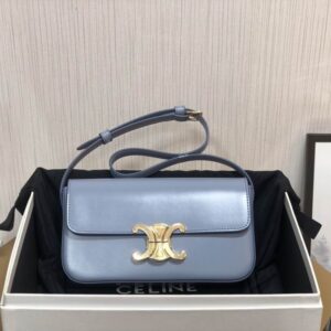 CELINE Triomphe Shoulder bag in Blue